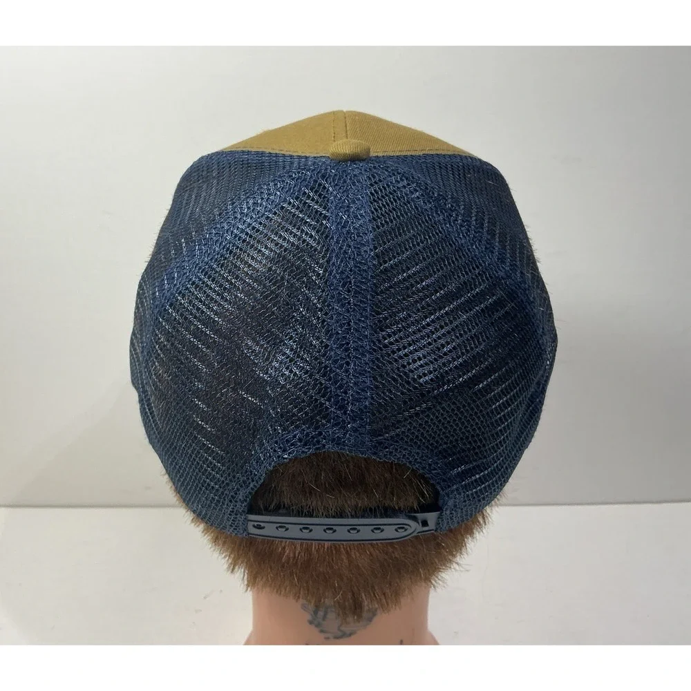 Over Under Mens Hat Khaki Tan Blue Mesh Back SnapBack Hunting Cap - Picture 5 of 7